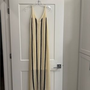 A New Day Cream and Black Vertical Stripe Maxi Dress